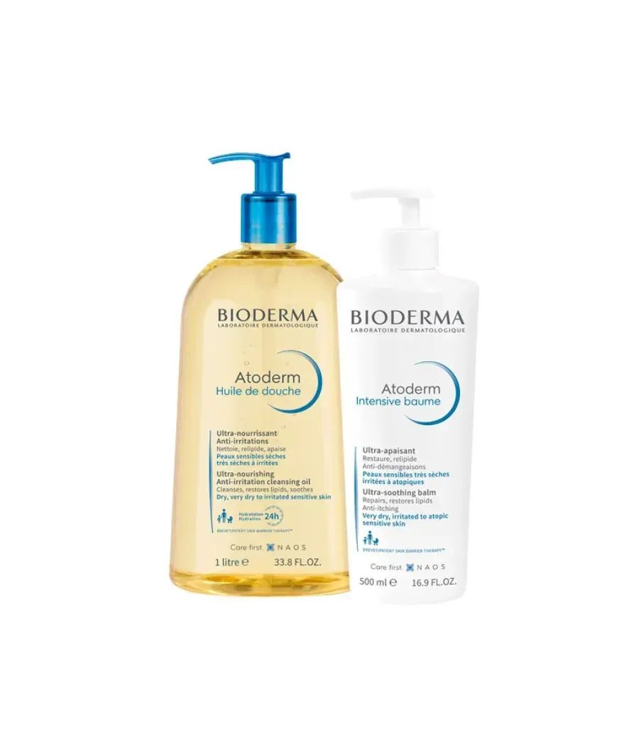 BIODERMA PACK ATODERM INTENSIVE BAUME 500 ML + ATODERM HUILE DOUCHE 1 L