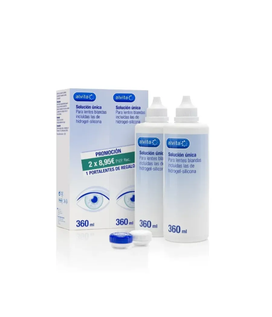 ALVITA SOLUCION UNICA CON ACIDO HIALURONICO 2 x 360 ML