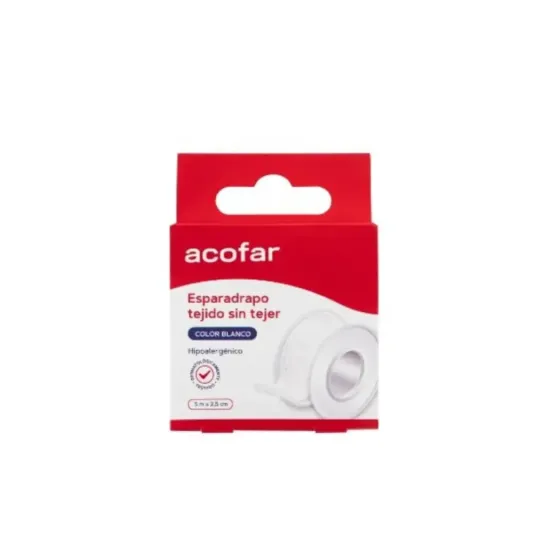 ACOFAR ESPARADRAPO TEJIDO SIN TEJER 5 M x 2,5 CM COLOR BLANCO 1 UNIDAD