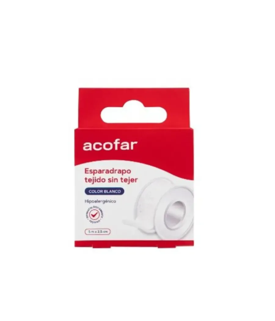 ACOFAR ESPARADRAPO TEJIDO SIN TEJER 5 M x 2,5 CM COLOR BLANCO 1 UNIDAD