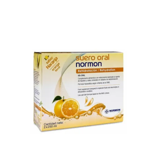 NORMON SUERO ORAL SABOR NARANJA PACK  2 BRIKS 250 ML