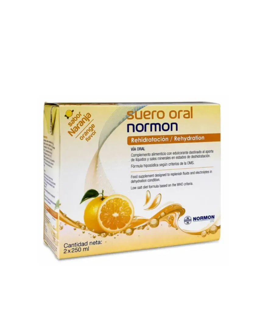 NORMON SUERO ORAL SABOR NARANJA PACK  2 BRIKS 250 ML