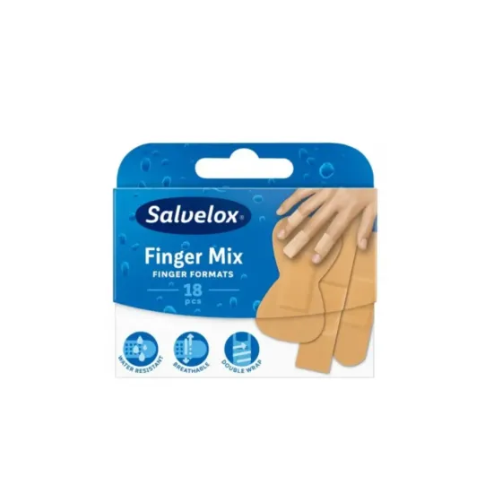 SALVELOX FINGER MIX APOSITO ADHESIVO SURTIDO 18 UNIDADES