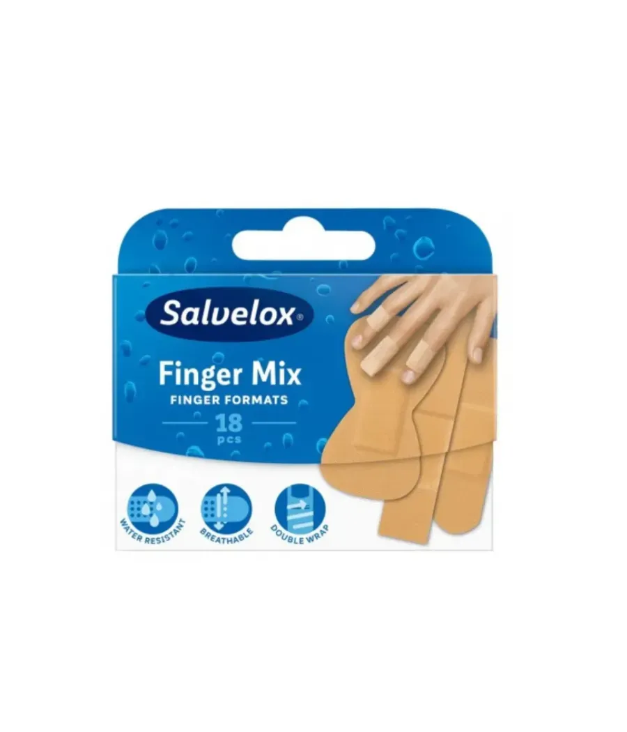 SALVELOX FINGER MIX APOSITO ADHESIVO SURTIDO 18 UNIDADES