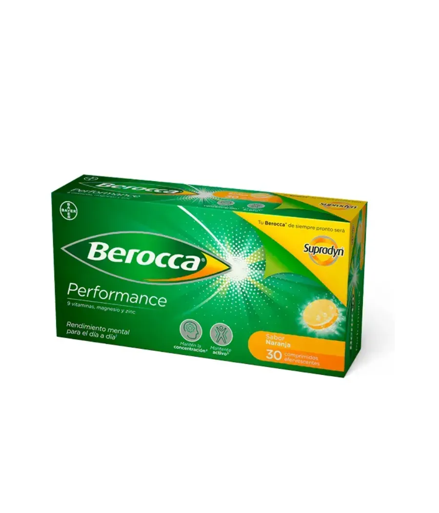 BEROCCA PERFORMANCE SABOR NARANJA 30 COMPRIMIDOS EFERVESCENTES