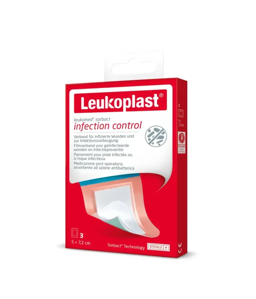 LEUKOMED SORBACT APOSITO 5 x 7,2 CM 3 UNIDADES