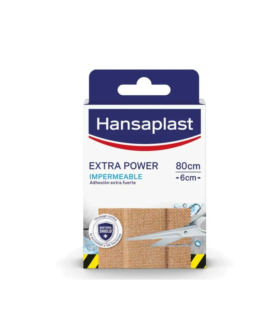 HANSAPLAST EXTRA POWER APOSITO ADHESIVO 8 TIRAS 80 CM x 6 CM