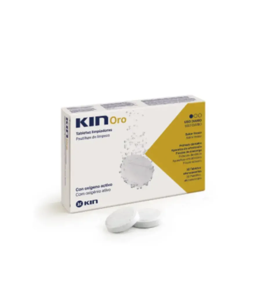 KIN ORO TABLETAS LIMPIADORAS LIMPIEZA PROTESIS DENTAL 30 UNIDADES