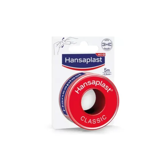 HANSAPLAST ESPARADRAPO 5 M x 2,5 CM 1 UNIDAD