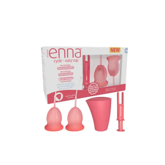 ENNA EASY COPA MENSTRUAL TALLA M 2 UNIDADES + CAJA + APLICADOR