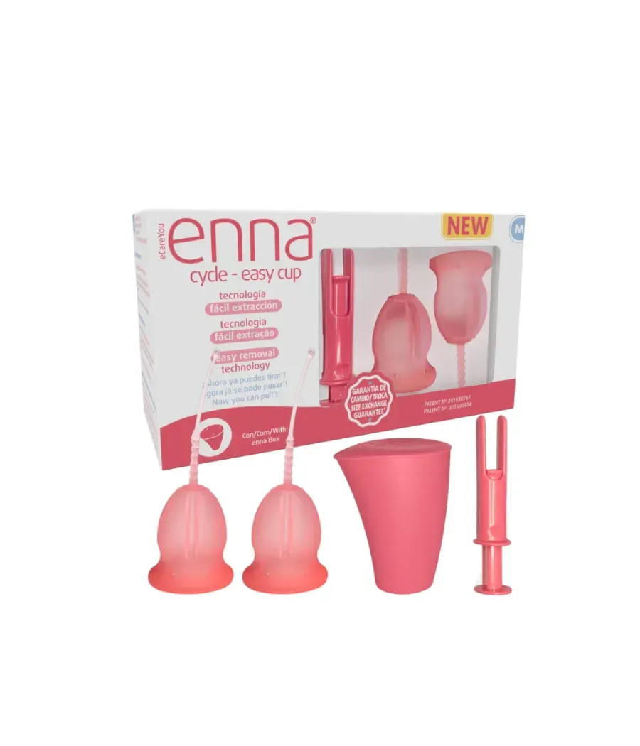 ENNA EASY COPA MENSTRUAL TALLA M 2 UNIDADES + CAJA + APLICADOR