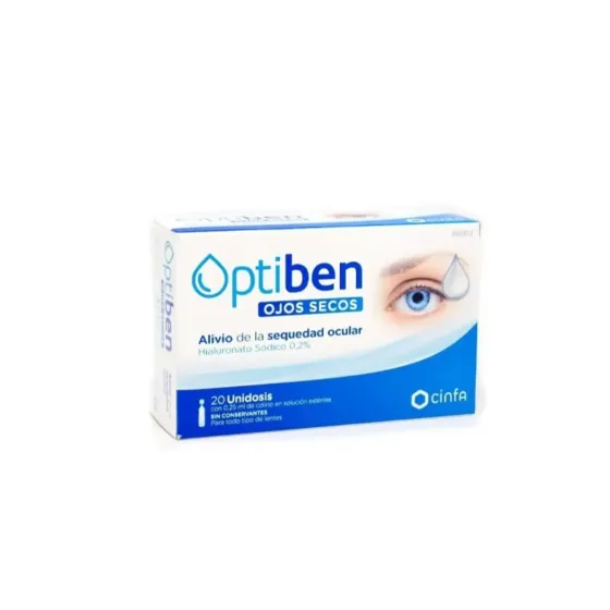 OPTIBEN GOTAS SEQUEDAD OCULAR 0.25 ML 20 AMPOLLAS