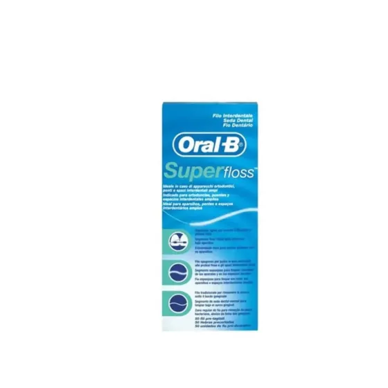 ORAL-B SUPERFLOSS SEDA DENTAL MENTA 50 UNIDADES