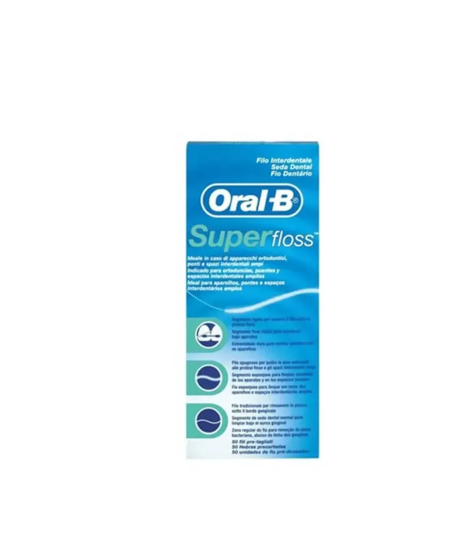 ORAL-B SUPERFLOSS SEDA DENTAL MENTA 50 UNIDADES