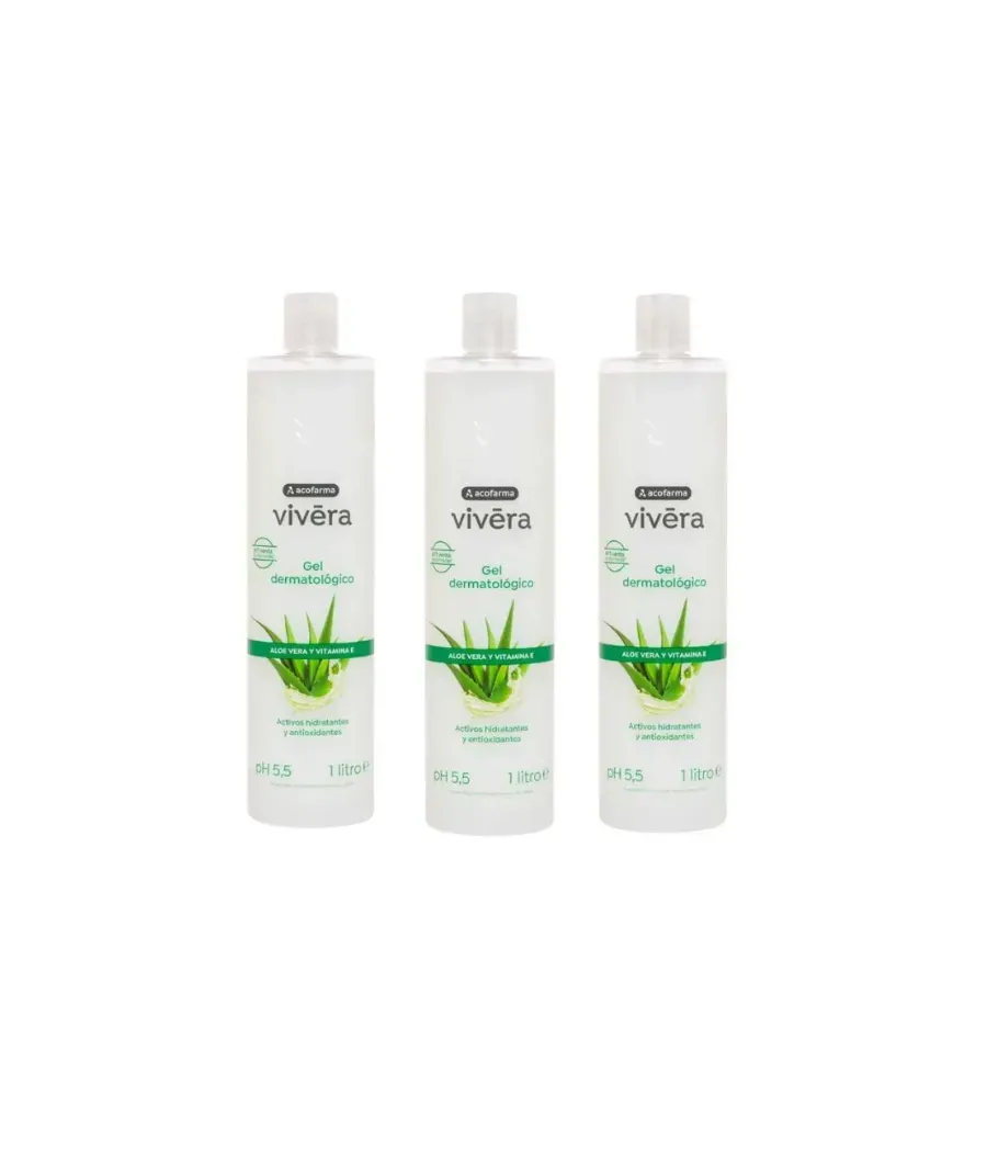 ACOFAR VIVERA GEL ALOE VERA + VITAMINA E 3 UNIDADES x 1 LITRO