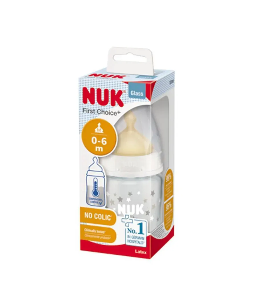 NUK BIBERON FIRST CHOICE CRISTAL 0-6 MESES LATEX 120 ML