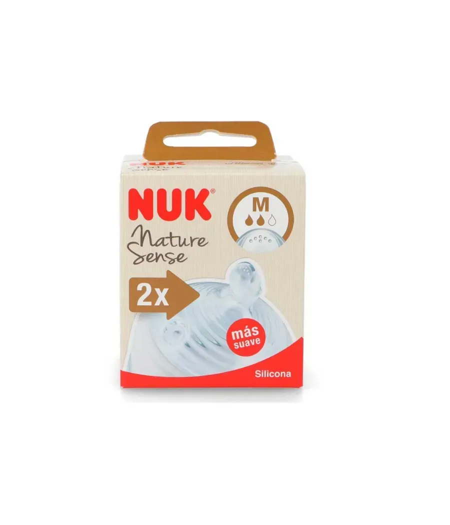 NUK NATURE SENSE TETINA SILICONA ANTICOLICO TALLA M 2 UNIDADES