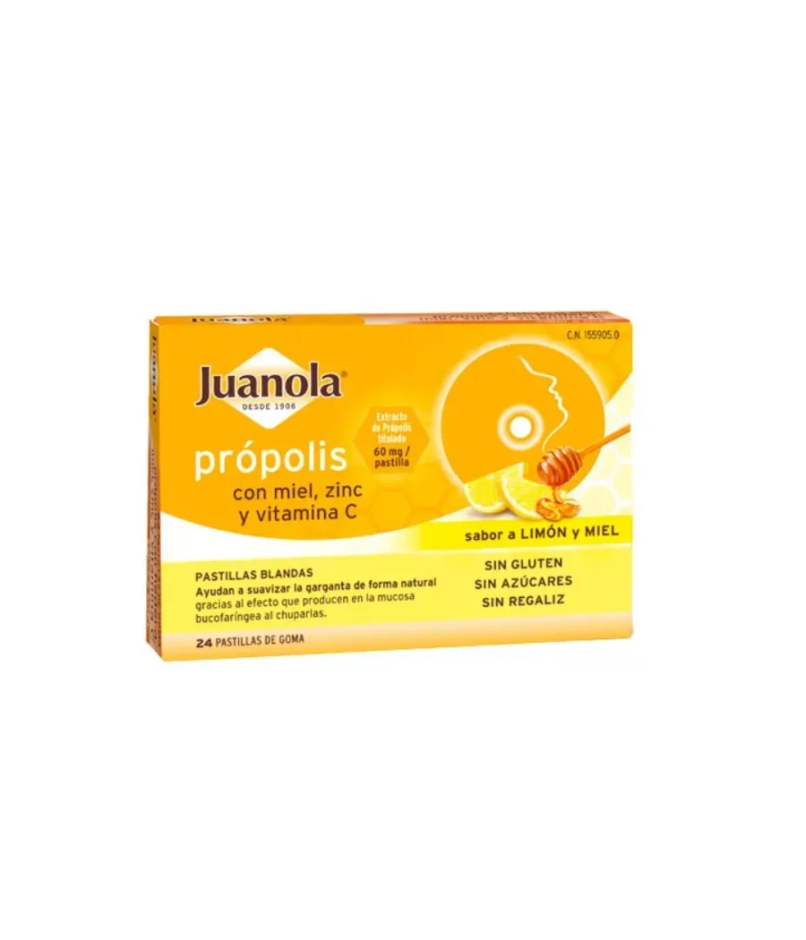 JUANOLA PROPOLIS PASTILLAS LIMON MIEL 24 UNIDADES