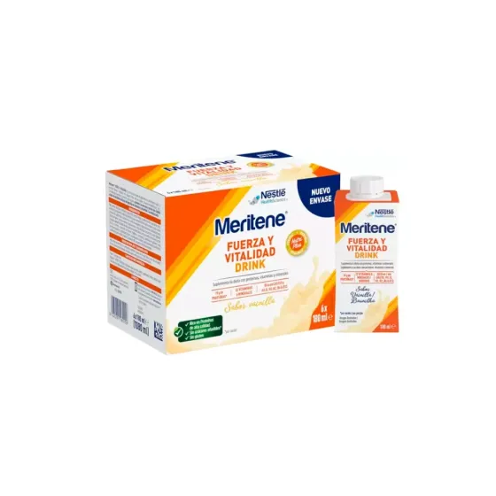 MERITENE FUERZA Y VITALIDAD SABOR VAINILLA 4 BOTELLAS 180 ML