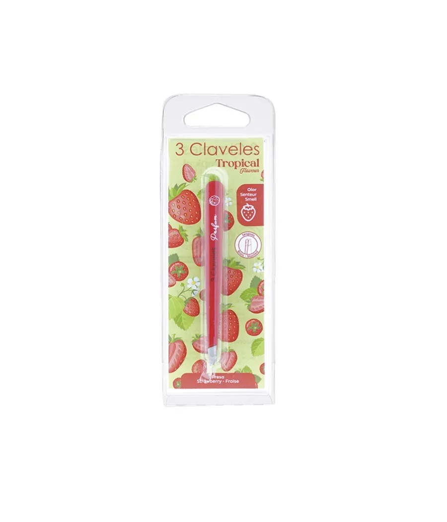 3 CLAVELES PINZA DEPILAR CANGREJO OLOR FRESA 9.5 CM