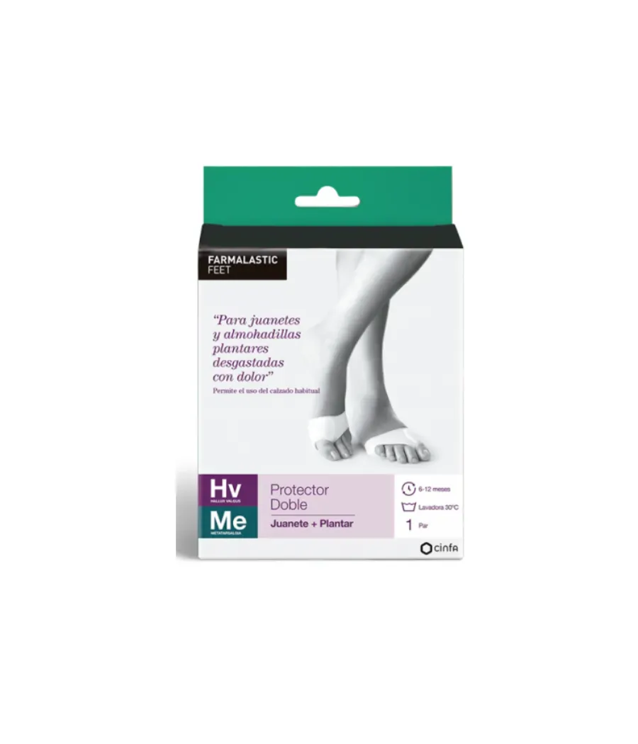 FARMALASTIC FEET PROTECTOR DOBLE JUANETE + PLANTAR TALLA PEQUEÑA 1 PAR