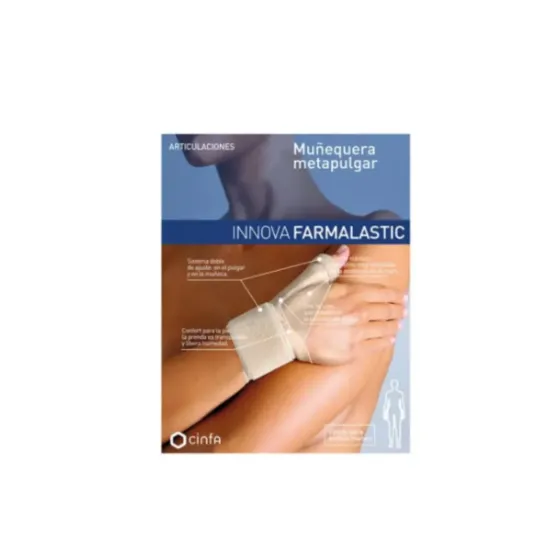 FARMALASTIC INNOVA MUÑEQUERA METAPULGAR TALLA 2 COLOR BEIGE 1 UNIDAD