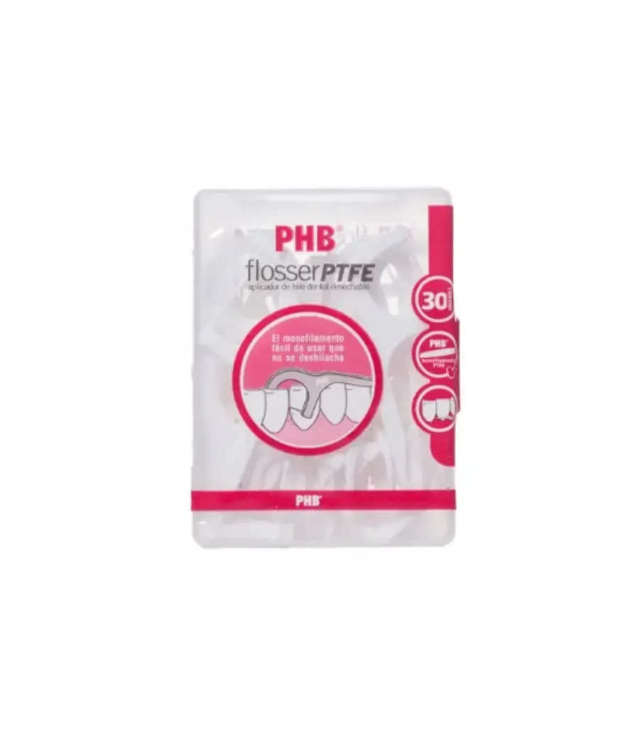 PHB FLOSSER PTFE APLICADOR HILO DENTAL DESECHABLE 30 UNIDADES
