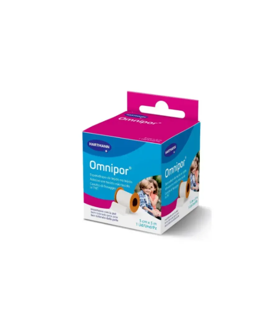OMNIPOR ESPARADRAPO BLANCO PAPEL 5 M x 5 CM