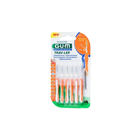 GUM CEPILLO INTERDENTAL 1412 TRAV-LER ULTRAFINO 0.9 MM 6 UNIDADES