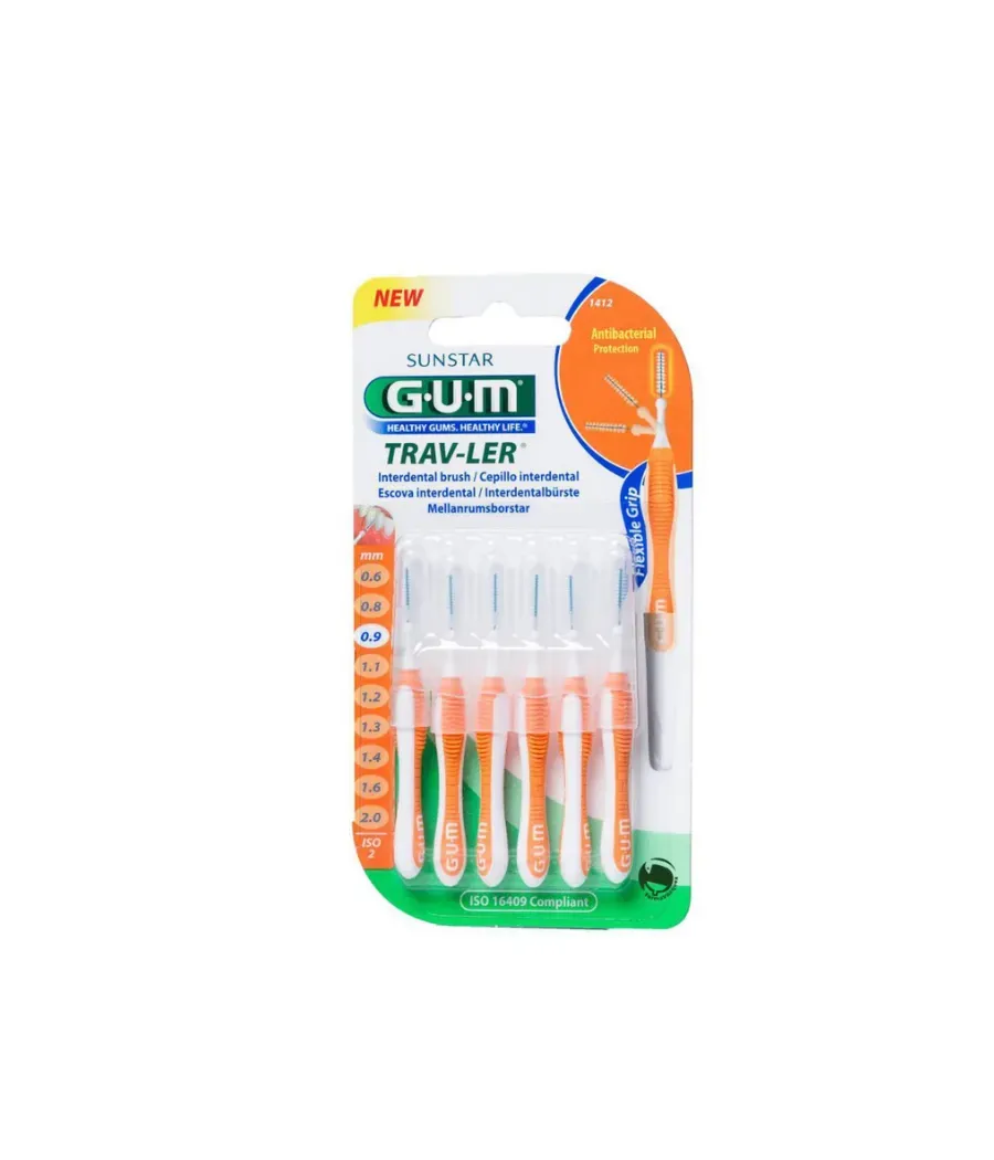GUM CEPILLO INTERDENTAL 1412 TRAV-LER ULTRAFINO 0.9 MM 6 UNIDADES