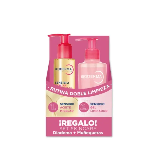 BIODERMA PACK DOBLE LIMPIEZA SENSIBIO ACEITE MICELAR LIMPIADOR 150 ML + SENSIBIO GEL MOUSSANT 200 ML