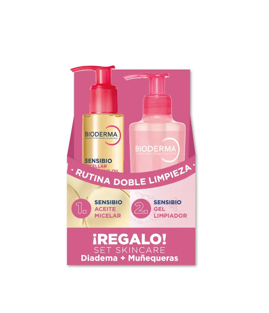 BIODERMA PACK DOBLE LIMPIEZA SENSIBIO ACEITE MICELAR LIMPIADOR 150 ML + SENSIBIO GEL MOUSSANT 200 ML