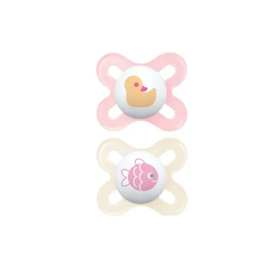 MAM ORIGINAL START CHUPETE SILICONA FISIOLOGICO 0-2 MESES ROSA 2 UNIDADES
