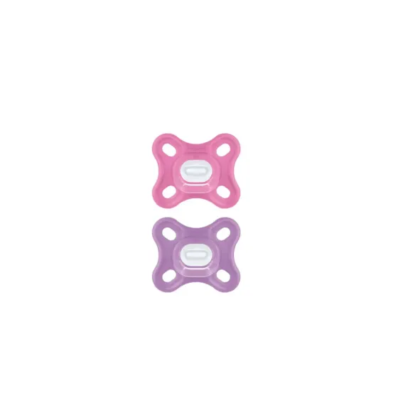 MAM COMFORT CHUPETE SILICONA ROSA/MORADO 0-3 MESES 2 UNIDADES