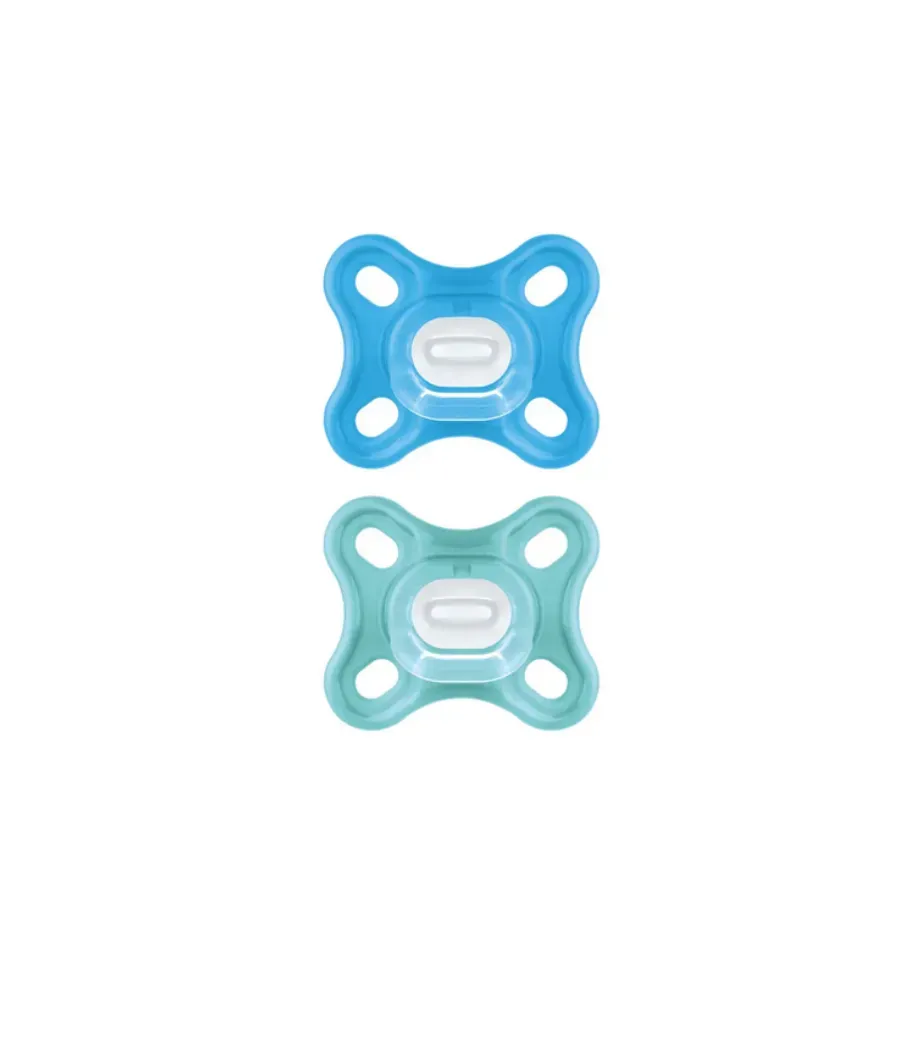 MAM COMFORT CHUPETE SILICONA VERDE/AZUL 0-3 MESES 2 UNIDADES