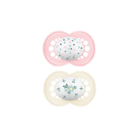 MAM ORIGINAL CHUPETE SILICONA FISIOLOGICO ROSA +6 MESES 2 UNIDADES