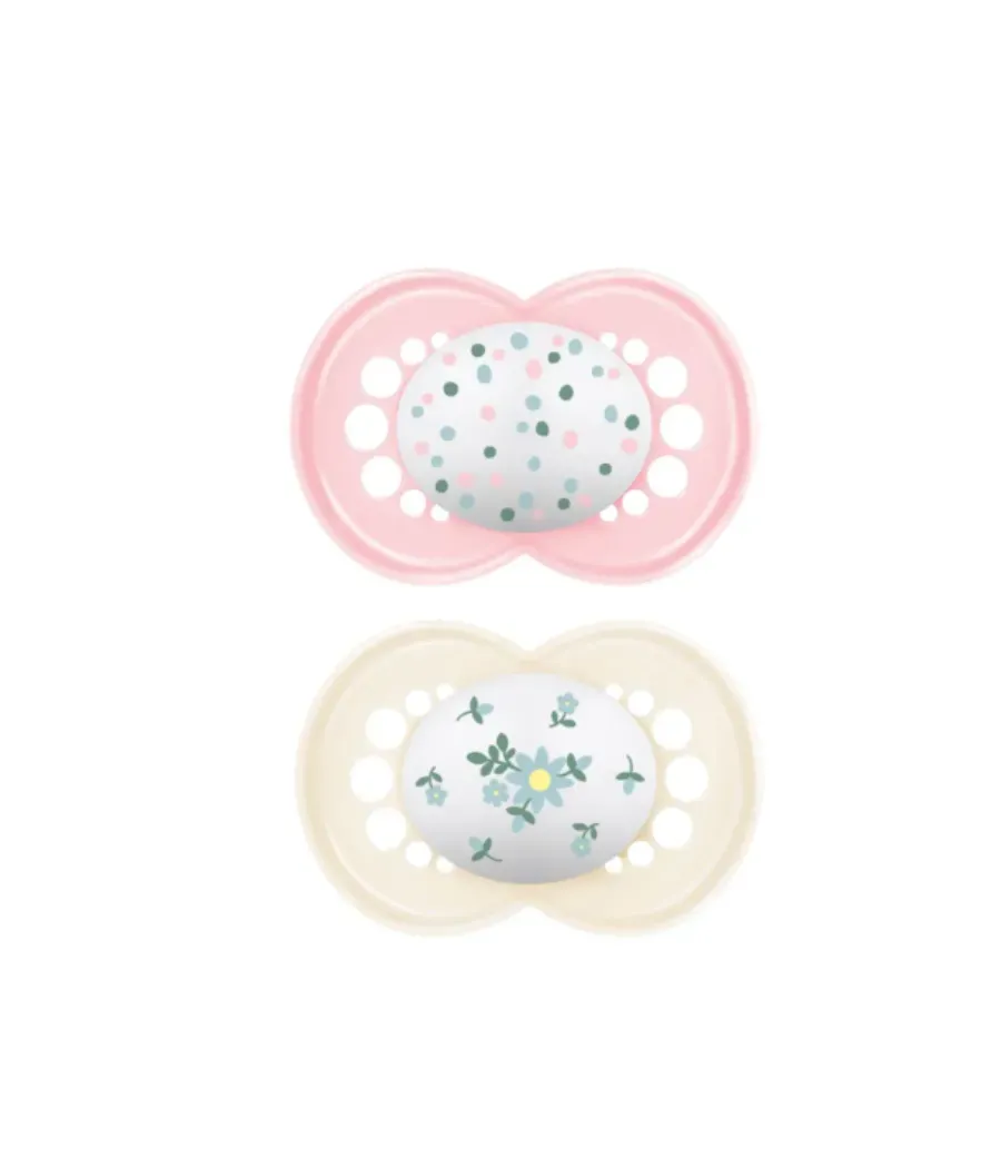 MAM ORIGINAL CHUPETE SILICONA FISIOLOGICO ROSA +6 MESES 2 UNIDADES