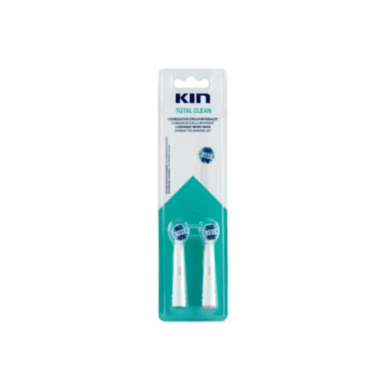 KIN RECAMBIO CEPILLO DENTAL ELECTRICO TOTAL CLEAN 2 UNIDADES