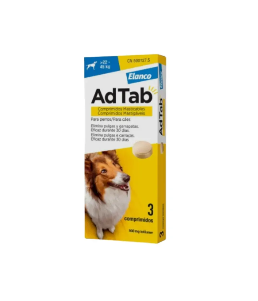 ADTAB 900 MG PERROS 22-45 KG 3 COMPRIMIDOS MASTICABLES
