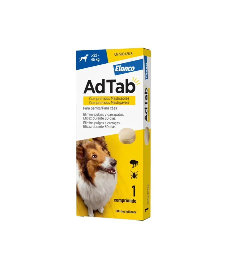 ADTAB 900 MG PERROS 22-45 KG 1 COMPRIMIDO MASTICABLE