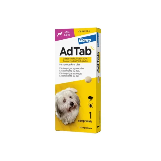 ADTAB 112 MG PERROS 2.5-5.5 KG 1 COMPRIMIDO MASTICABLE