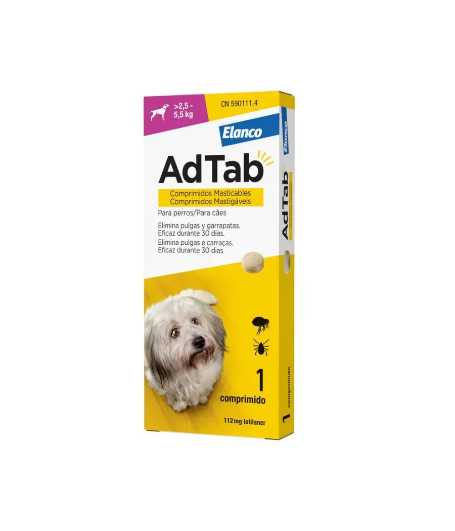 ADTAB 112 MG PERROS 2.5-5.5 KG 1 COMPRIMIDO MASTICABLE