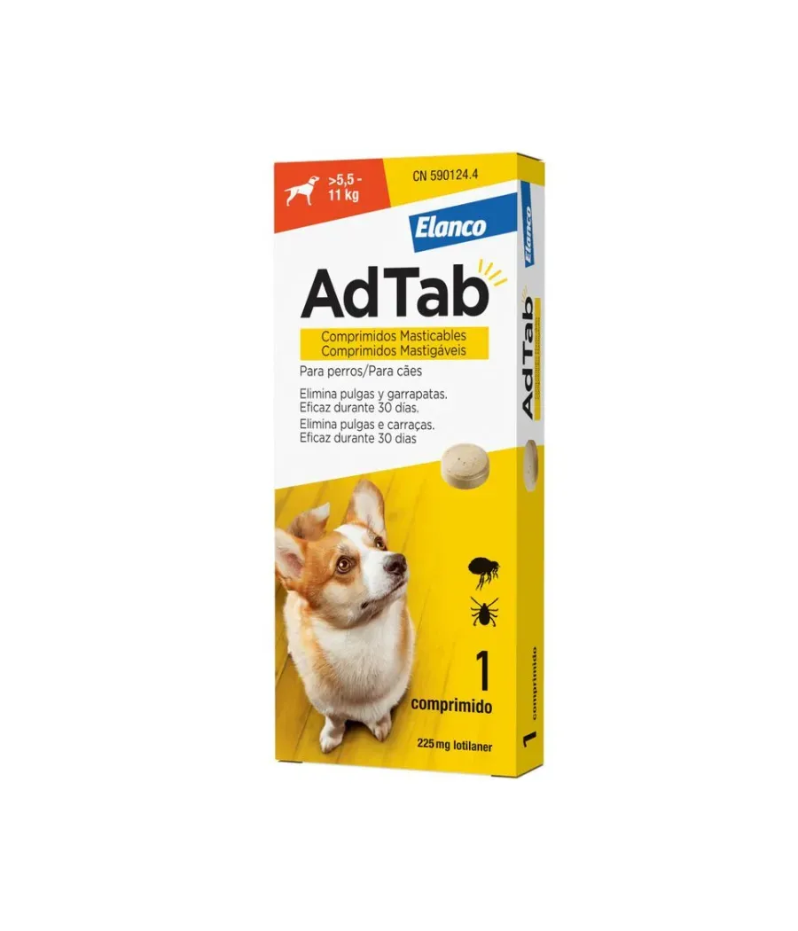 ADTAB 225 MG PERROS 5.5-11 KG 1 COMPRIMIDO MASTICABLE