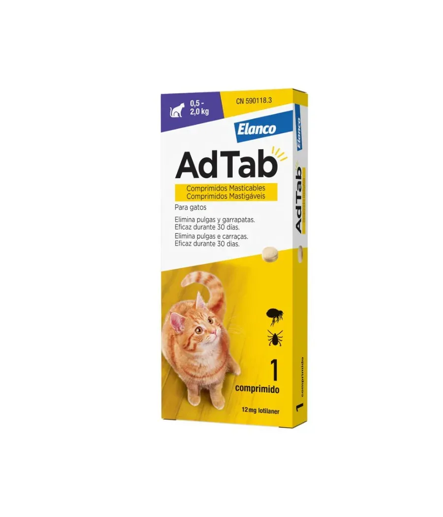 ADTAB 12 MG GATOS 0.5-2 KG 1 COMPRIMIDO MASTICABLE