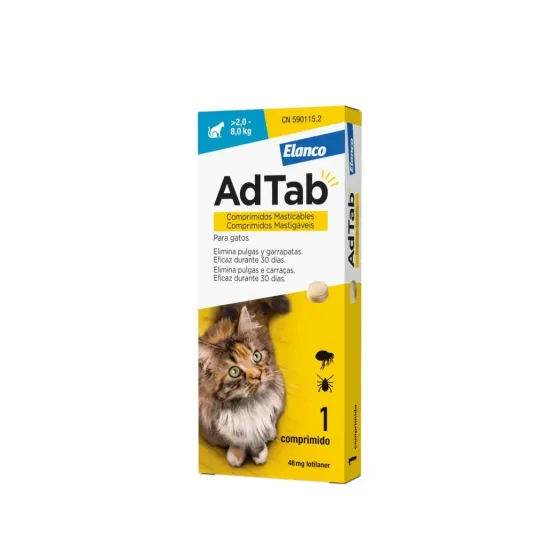 ADTAB 48 MG GATOS 2-8 KG 1 COMPRIMIDO MASTICABLE