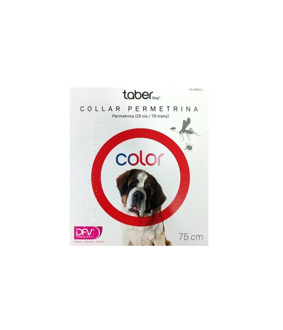 TABERDOG COLLAR PERMETRINA 100 MG/G 1 COLLAR ROJO 75 CM