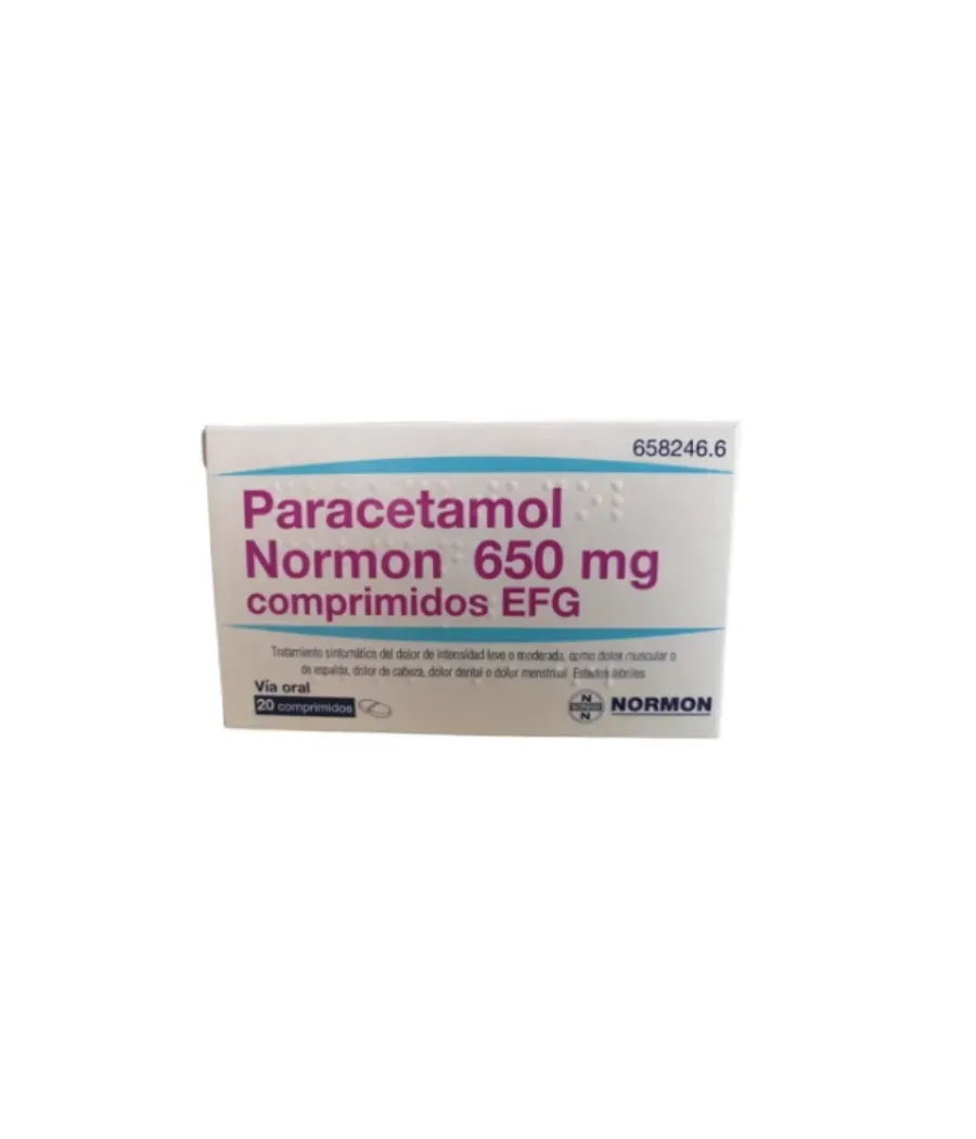 PARACETAMOL NORMON 650 MG 20 COMPRIMIDOS EFG