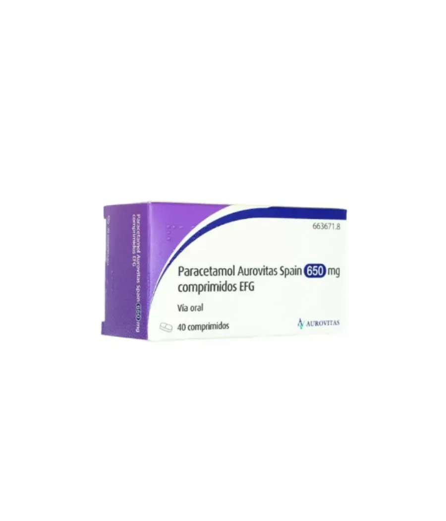 PARACETAMOL AUROVITAS 650 MG 40 COMPRIMIDOS EFG