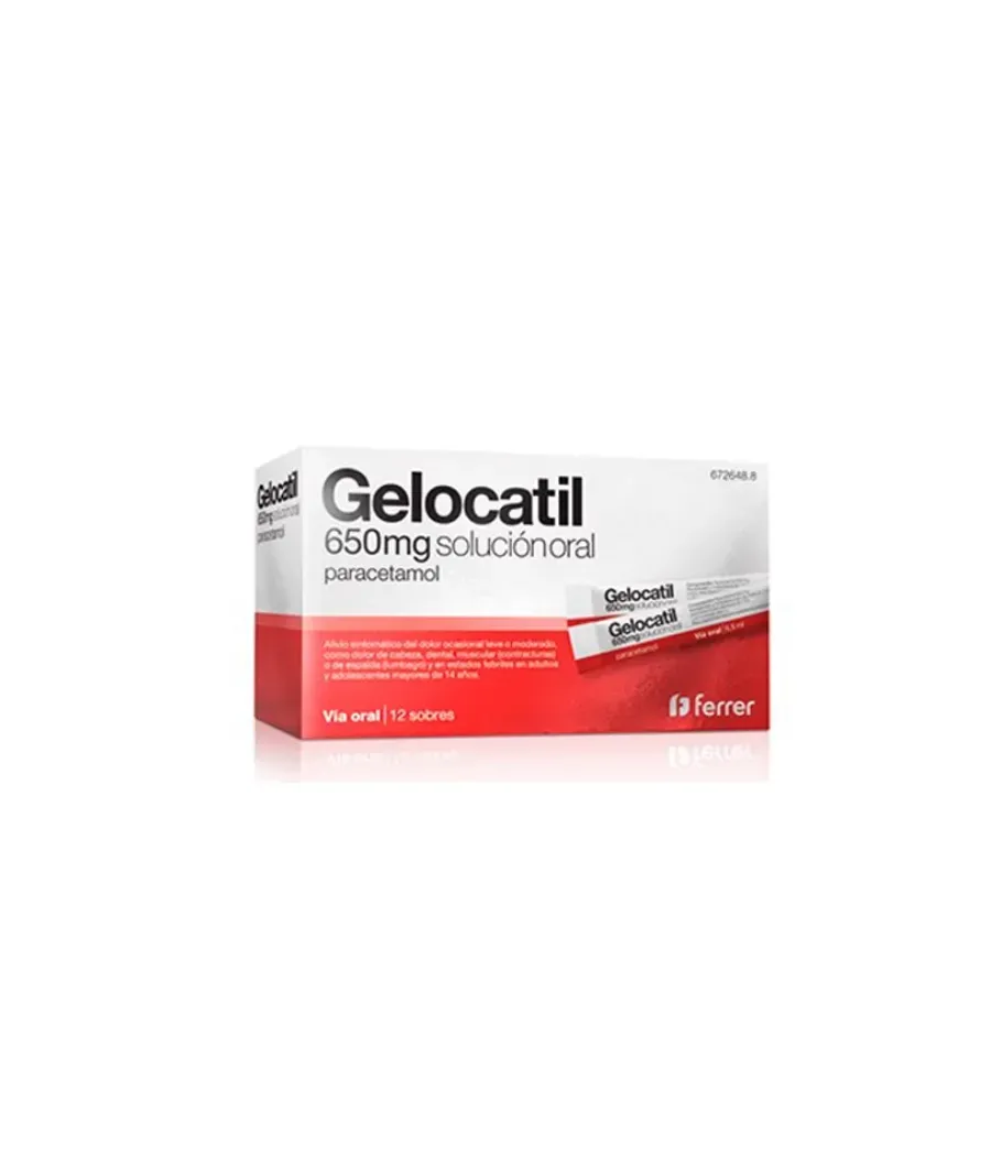 GELOCATIL 650 MG 12 SOBRES SOLUCION ORAL