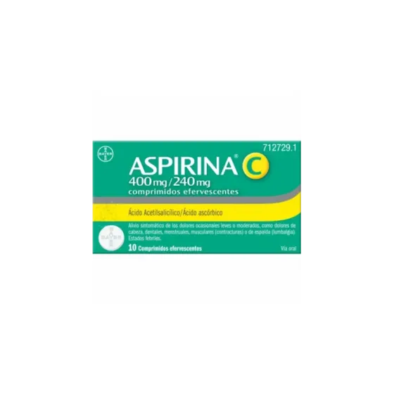 ASPIRINA C 400/240 MG 10 COMPRIMIDOS EFERVESCENTES